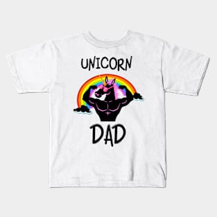 Rainbow And Unicorn Dad Funny Gifts Kids T-Shirt